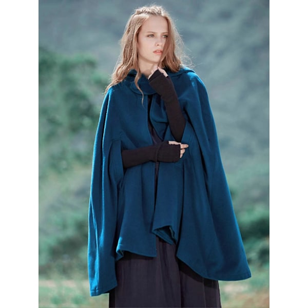 Dam Huva Kappa Poncho Jacka Stor Ledig Ytterkläder Vinter Blue M