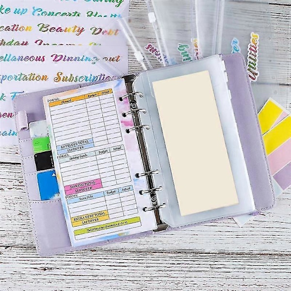 A6 Gradient Binder Hånd Ledr Pu Løsblad Kontant Budt Med Lynlås