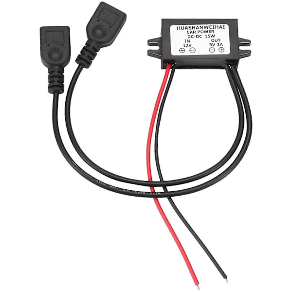 DC-omvandlare 12V till 5V 3A Dubbel 2 USB till Automatisk Spänningsregulator