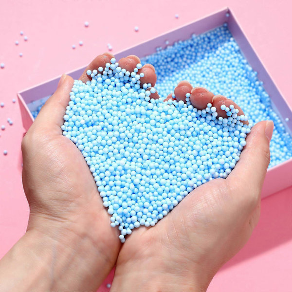 3 pakker med mini kugleperler til DIY til kunst og håndværk (blå)
