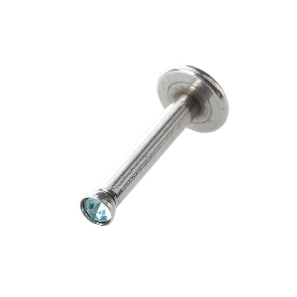 10 Rustfri Stål Rhinestone Læbe Labret Ring Stud Bar Hot