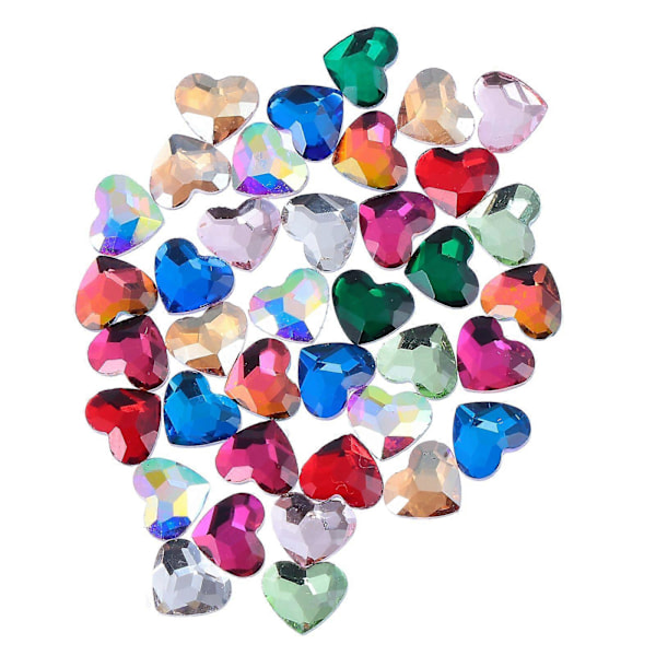 50 stk 3D Hjerteform Negl Rhinestone Manikyr Charms DIY Neglekunst Klistremerker