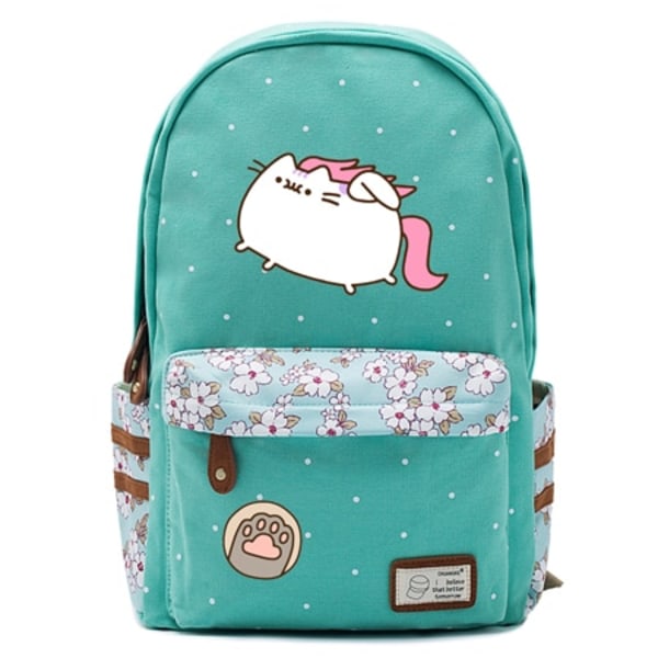 Fet katt mochila söt canvasväska kawaii ryggsäck ungdom axelväska style 4