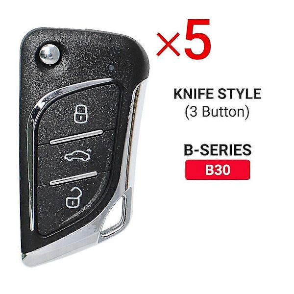 5 stk., 3 knappers Keydiy B30 K Fjernbetjeningsnøgle -b- Til -x2 Kd900 Minikd,urg