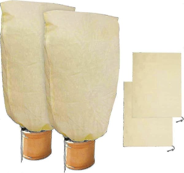Vinterbeskyttelse for planter, vinterbeskyttelse for potteplanteposer, beige, solid, 100 x 80 cm