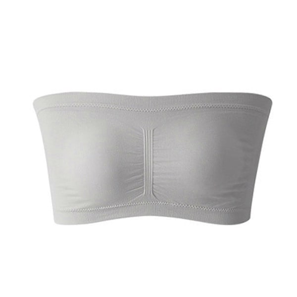 Dame Pluss Størrelse Tube Topp BH Stroppeløs Bandeau Passer De Fleste Stretch (s-6xl) 100% Ny 57% Avslag Pris Grey 5XL