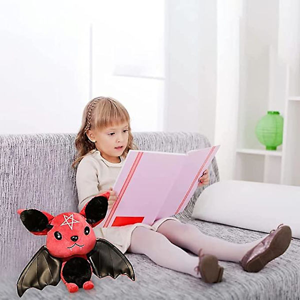 Sød killing plyslegetøj skør kat med flagermusevinger søde kawaii katte børn plyslegetøj Red bat