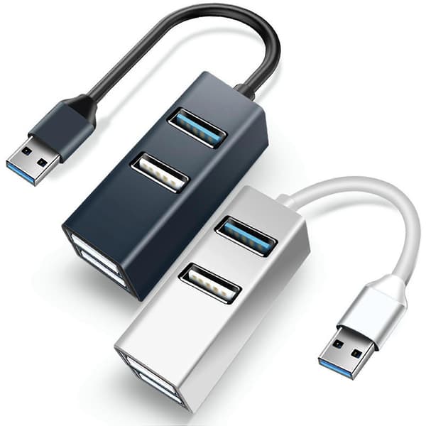 Mini Hub Usb 3.0 Hub Adapter Dock 4 I 1 Dockningsstation Splitter För Pro Ipad Laptop Grå
