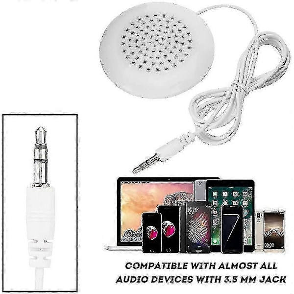 Garsent Mini Kannettava Kaiutin, 3,5 mm Hifi Minikaiutin Kuulokeliitännällä Matka Stereo Äänikaiutin MP3:lle, MP4:lle, CD-soittimelle, Matkapuhelimelle (valkoinen)