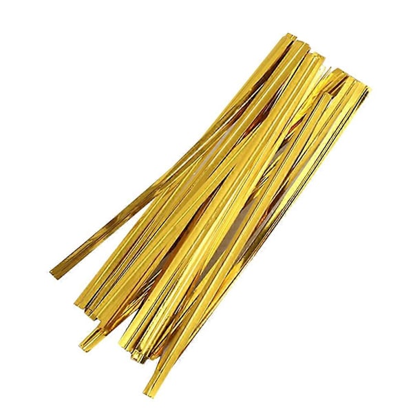 800 st Guldiga Snören Bröd Godis Påse Snören Party Presentförpackning Snören för Godispåsar (10cm, Guld)