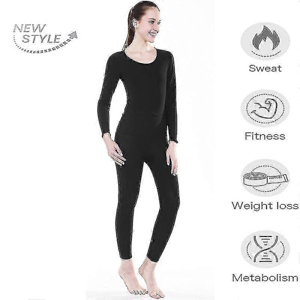 Sömlösa bastudräkter för kvinnor, kroppsformare, träningsleggings, midjetränare, bantningströjor, shapewear-set Pants M