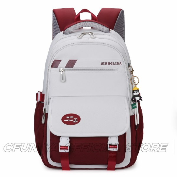 CFUN YA Nya Junior High School Väskor För Flickor Pojkar Studenter Ryggsäck Tonåring Väska Mochila Escolar Niña Infantil Menina Sac Wine Red