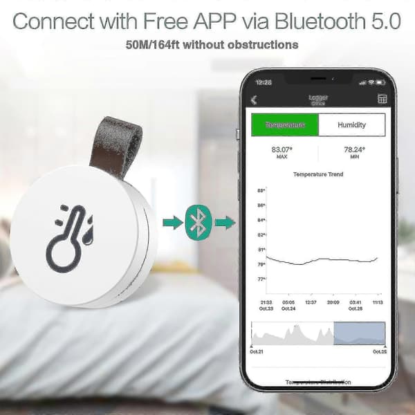Termometer Hygrometer Trådløs Bluetooth Udendørs Termometer Smart Home Temperatur- og Fugtighedssensor