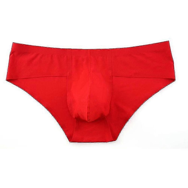 Herr Sömlösa Låg Midja Kalsonger Tunna Underbyxor Underkläder Trosor Red XL