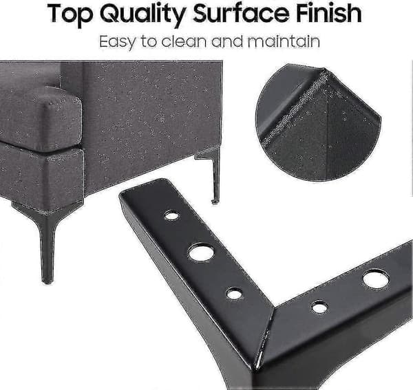 17,5 cm Möbelben, 4 Triangelformade Möbelben i Metall Black 15cm