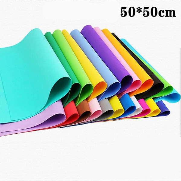 10 stk DIY Ark Papir Fargerike Ark Assorterte Farger For DIY Håndverk (50 x 50cm)