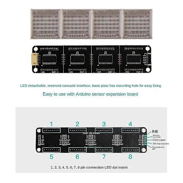Til Rund 8x32 Dot Skærm Modul Chip Ph2.0 Interface
