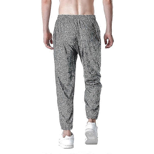 Nattklubb Metallisk Hologram Glänsande Byxor Partybyxor Silver M