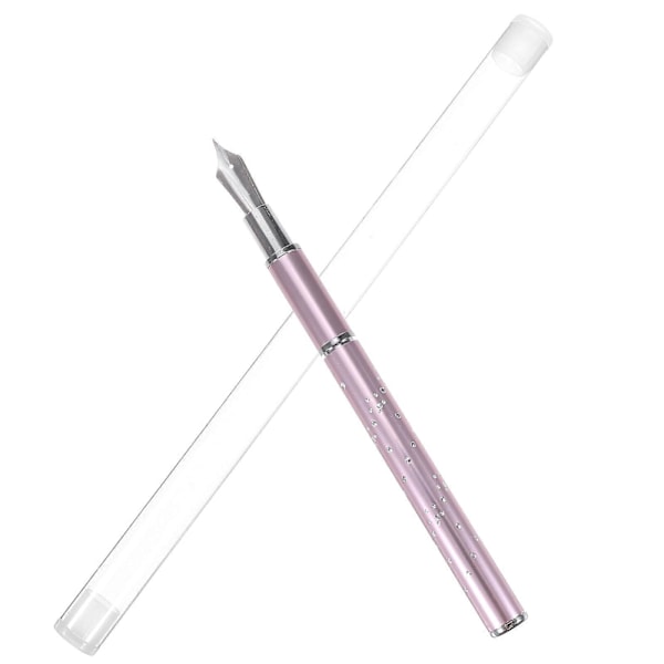 1 Set Nagelkonst Fontänpenna Borste med Ersättningspärlor Målningstillbehör Manikyr Målarpennor Nagelkonstverktyg Pensel Manikyr Tillbehör (Rosa