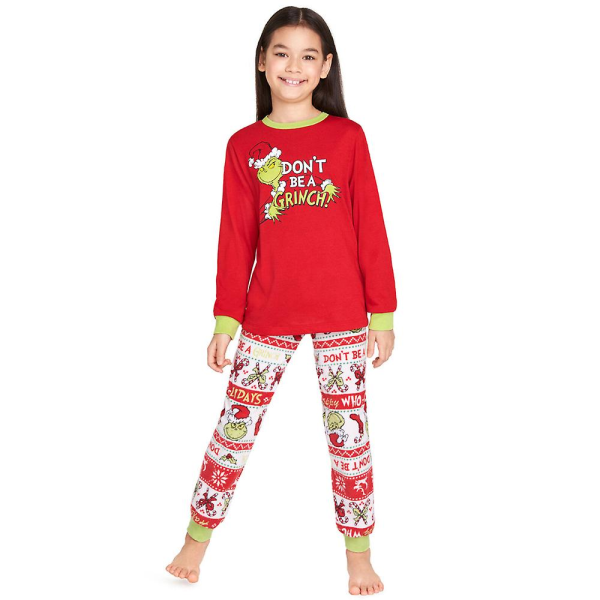 Christmas Grinch Familj Matchande Pyjamas Set Christmas Pyjamas Gift Kid 8-9 Years