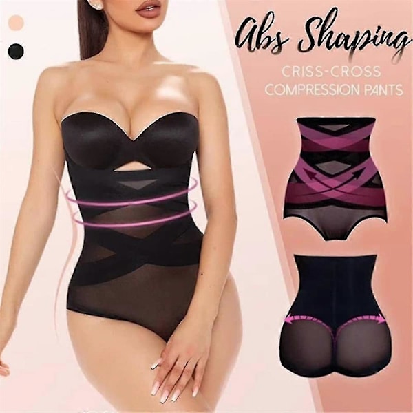 Högmidjade Kompressionsformare Slankande Korsett Magformande Byxor Trosor Shapewear Black L
