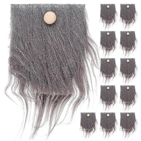1 Set Falska Skägg och Träkulor Kit Förskurna Tomteskägg Tomte Tillverkningsmaterial
