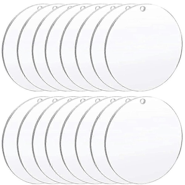 16 Runde Akrylplater, Transparente Akrylplater, Akryl-emner for Fotorammer, Brett, Kakestativer, Brikker, Osv.