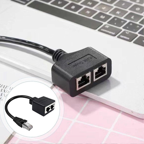 Ethernetkabel Splitter RJ45 Höghastighet Enkel Installation Bred Kompatibilitet Nätverksadapter Internetportförlängare