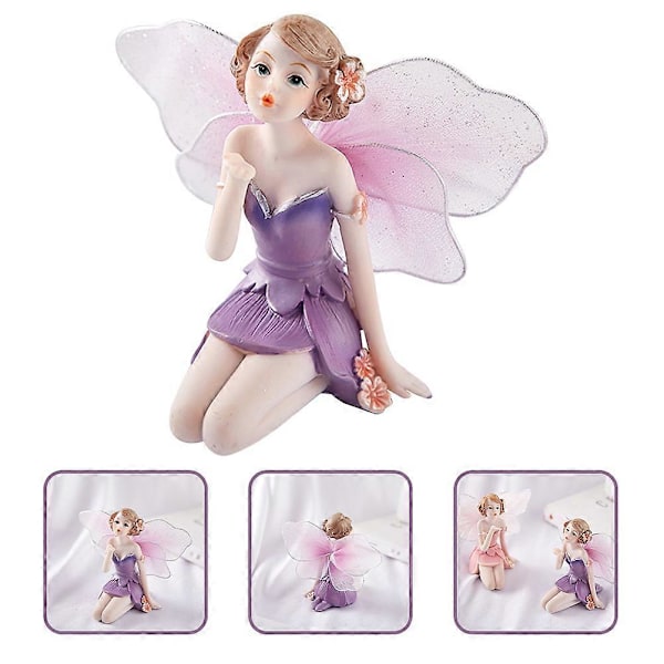 Blomsterfe Figur Resin Håndværk Statue Hjem Desktop Dekoration Bil Interiør Pynt