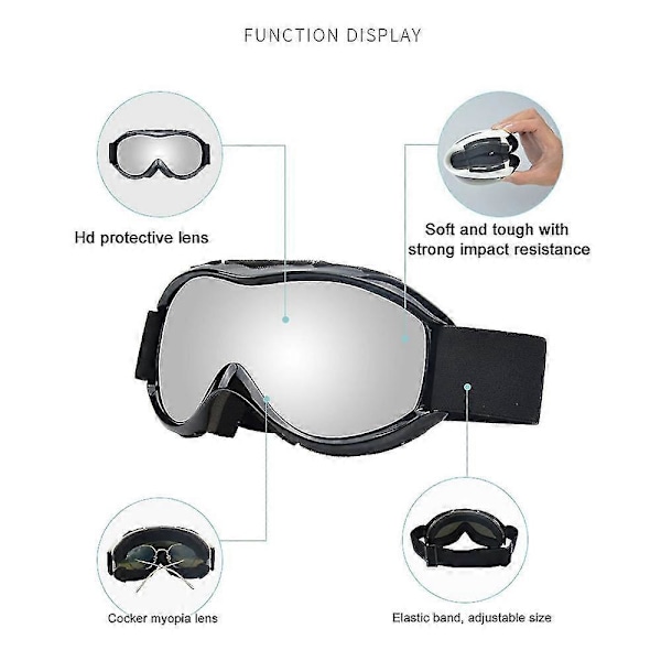 Snowboardglasögon för vuxna Anti-imma Uv400 Skidglasögon Pläterade Motocrossglasögon för män och kvinnor