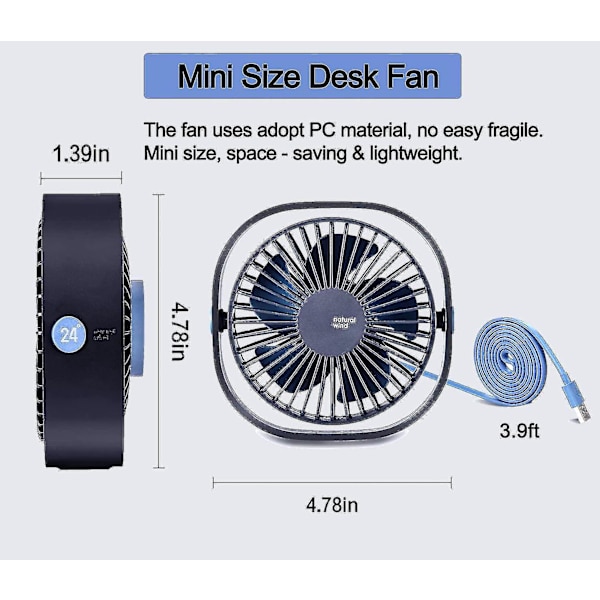 USB lille ventilator (blå)