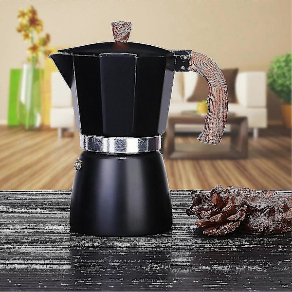 Espressokande i italiensk stil af aluminium, perkolator, kogepladekedel Lake Green 300ML