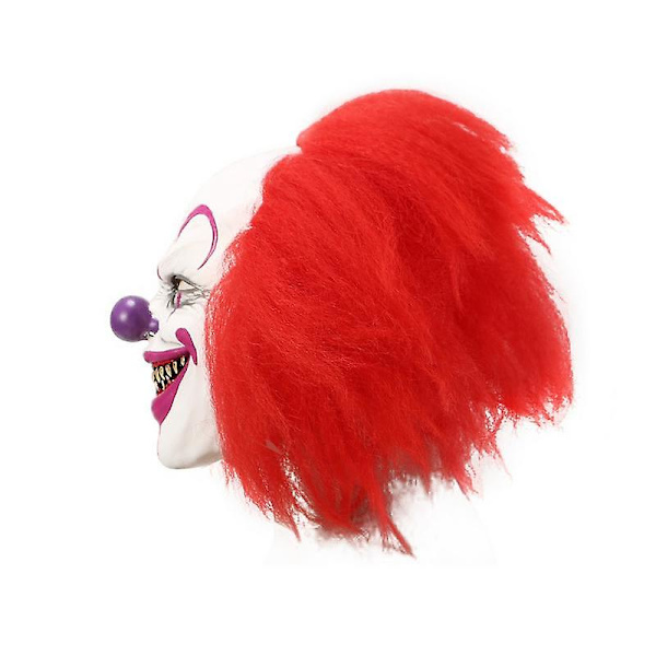 Halloween Maske Horror Latex Klovneansigtsmaske Halloween Cosplay Fest Voksen Dæmon Rekvisitter Hovedbeklædning Skræmmende Smilende Ansigtsmaske
