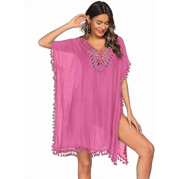 Uimapuku Peite Naisten Uimapuku Mekko Plus Koko Seksikäs Bikini Ranta Tunika Toppi Kesä B rose Red L