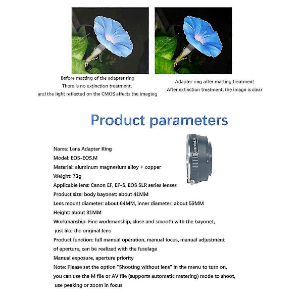 -eosm Lens Adapter Ring Til Ef Til M Eosm Eosm2 Mount Kamera