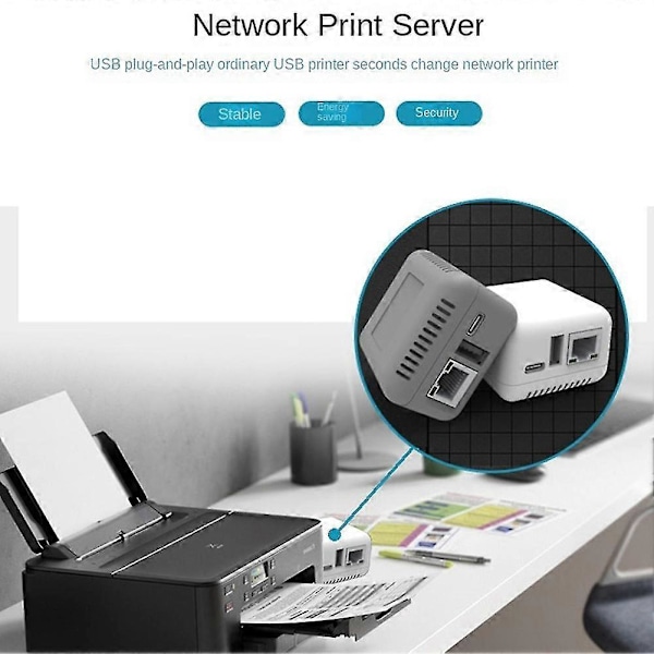 Mini Np330 Nettverk USB 2.0 Print Server (WiFi-versjon)