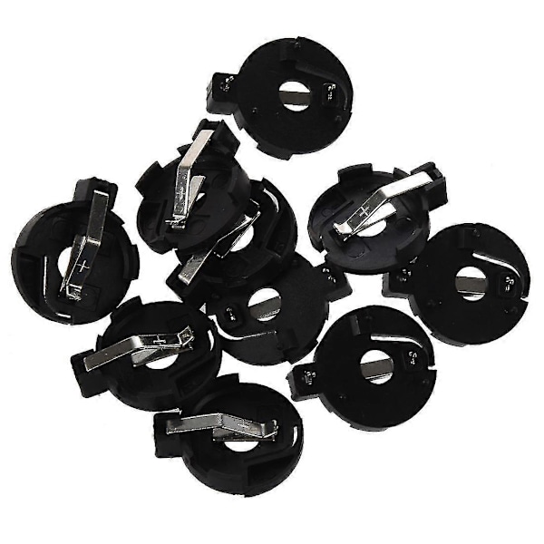 Cr2016 2025 2032 Knapcelle Batteriholder Sokkel Sort 10 Stk