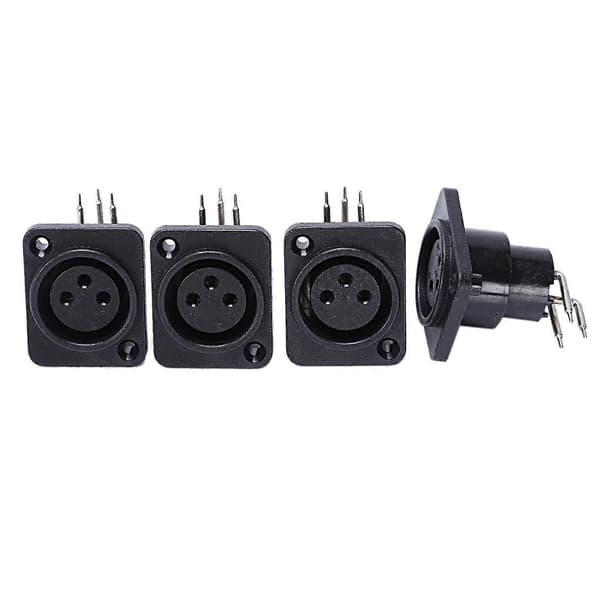 10st Svarta XLR 3-pin Hona Jack Panelmontering Chassi PCB Sockelkontakt