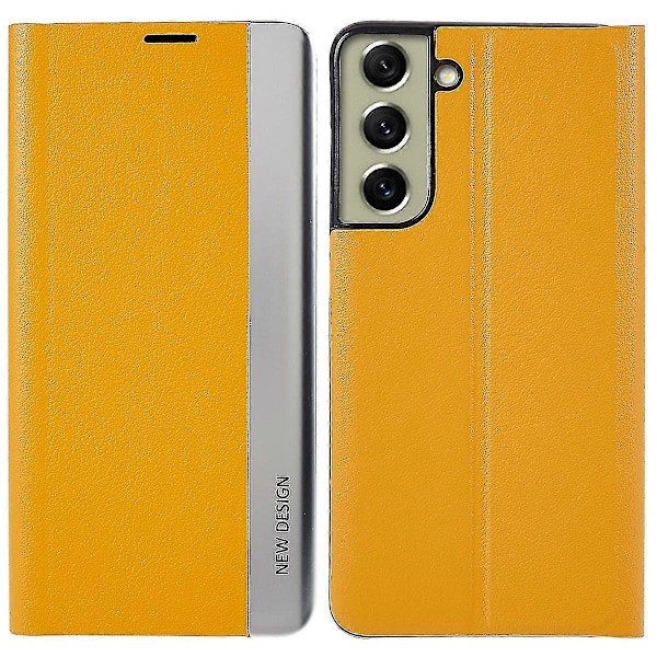 For Samsung S21 Fe Fjerde Generasjon Stativ Lærveske Yellow Style C Samsung Galaxy S21 FE