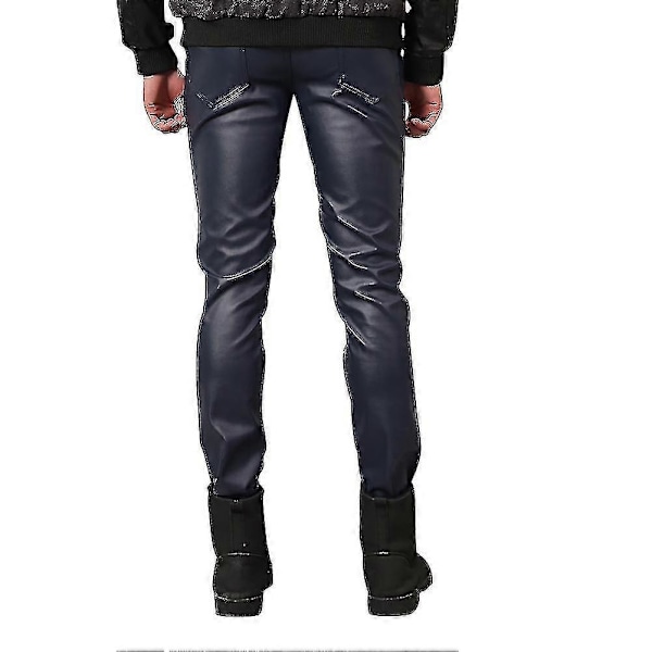 Youthup Herre Stretch Tight Faux Skinnbukser Navy blue EU 34