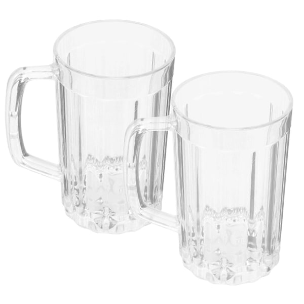 2 stk. 500ML Transparent Ølkrus Plast Øldrikkekopp Juicekopp Husholdningsvannkopp