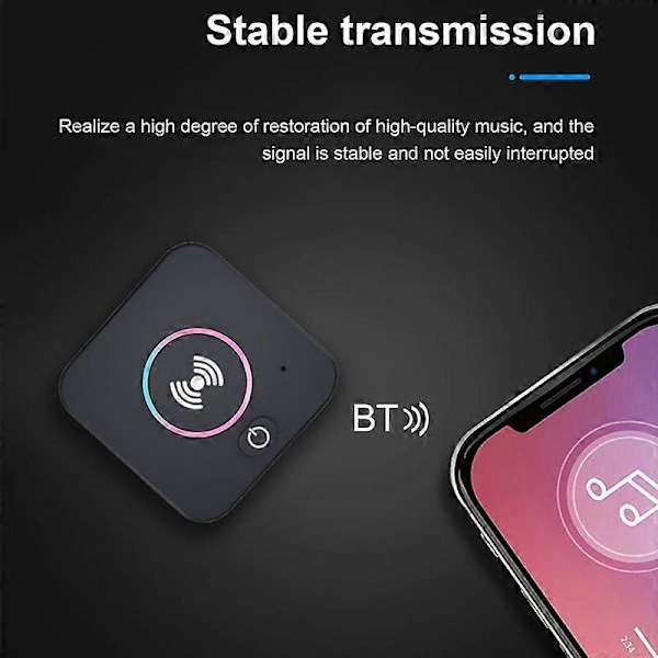 H16 Trådlös Sändare Stabil Utsignal Lång Standbytid Mini NFC RCA Bluetooth-kompatibel 5.0 Barriärfri Sändare för Bilhögtalare