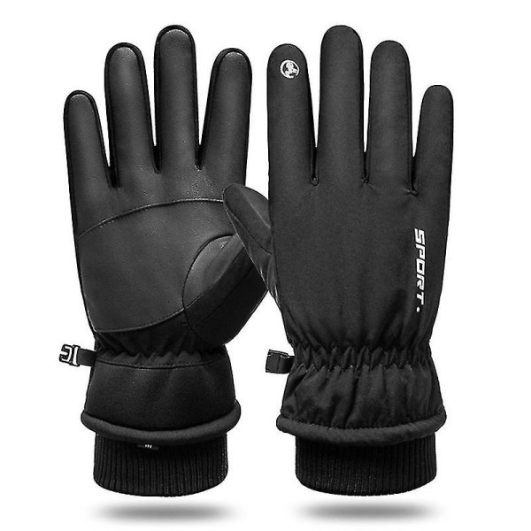 Skidhandskar - Vattentäta Andningsbara Snowboardhandskar, Varma Vinterhandskar, Passar Både Män & Kvinnor BLACK L
