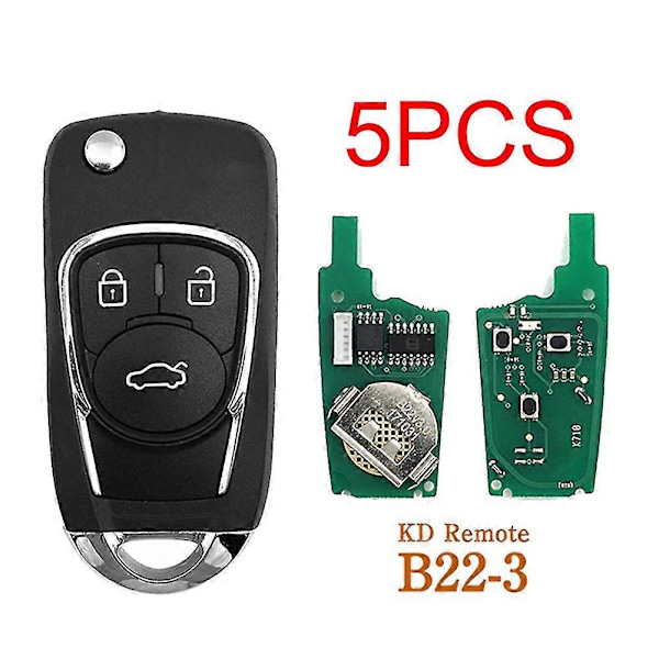 5st/lot Keydiy B22-3 3-knapps B-fjärrkontroll bilnyckel för Kd900 Kd900+ Urg200 -x