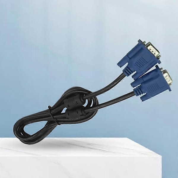 VGA-kabel Praktisk Bred Användning Plug Play 1.5m Datorskärm VGA Hane till Hane Anslutningskabel för TV