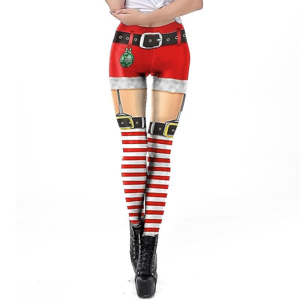 Dam Leggings Mode 3D Digitaltryck Jul Leggings Roliga Sexiga Tryckta Elastiska Jul Skinny Leggings Gotiska SKDK096 M