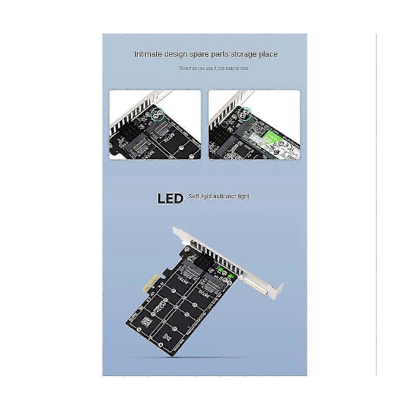 Pcie X1 Till M.2 Sata 6gbps 2-portars Adapter Expansionskort Jm582 Master Chip Med Metall Kylfläns Supp