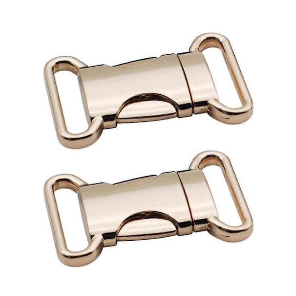 2 st Slitstarka Zink Legering Spännen Skolväska Nedre Spänne Säkerhetsspännen (Typ A, Gyllene, Innerdiameter 20mm)