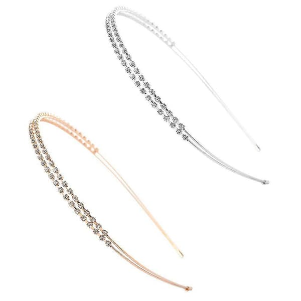 2 stk. Doble Hårspenner med Rhinestone Elegant Delikat Hodeplagg for Kvinner