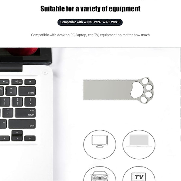 USB Flash Drive Metal USB Stick Pendrive Memory Stick Mini Sød Pen Drive Til Desktop Laptop (64g)